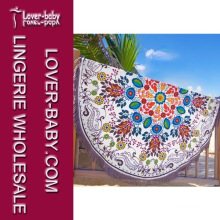 Tassel White Round Blanket Printed Beach Towels (L38359)